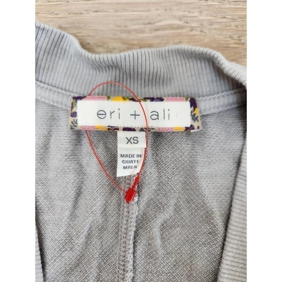 Anthropologie Eri + Ali Deep V Ribbed Oversized Dolman Top in Grey Size XS - Picture 5 of 7